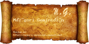Mágori Geminián névjegykártya